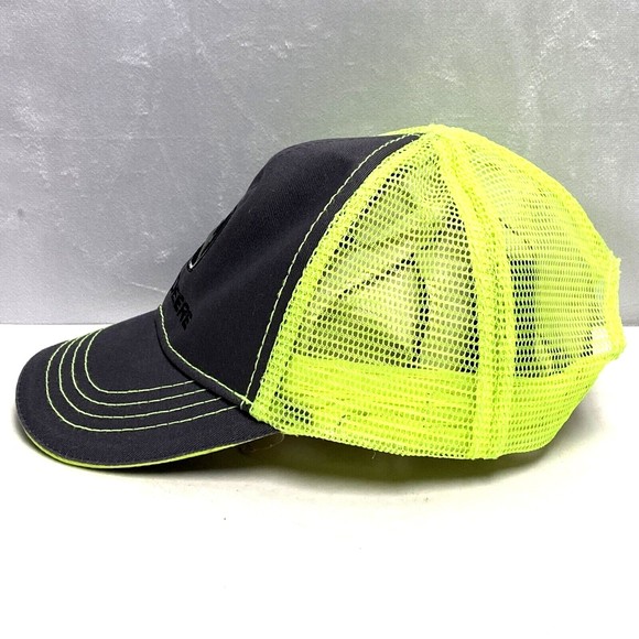 John Deere Toddler Gray Florescent Green Mesh Farmer SnapBack  Adjustable Hat - Picture 5 of 8